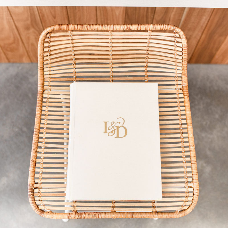 Linen hardcover guest book