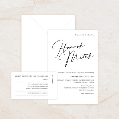 Frank Invitation + RSVP Postcard + Envelope Suite