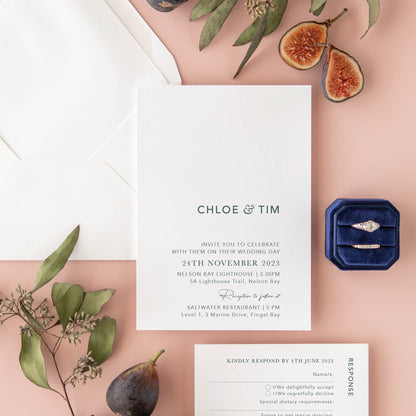 Amore Invitation + RSVP Postcard + Envelope Suite