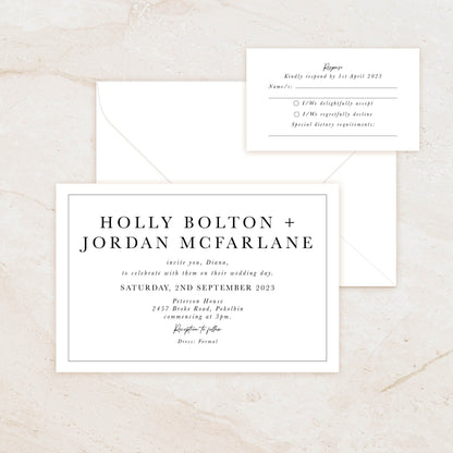 Classique Invitation + RSVP Postcard + Envelope Suite