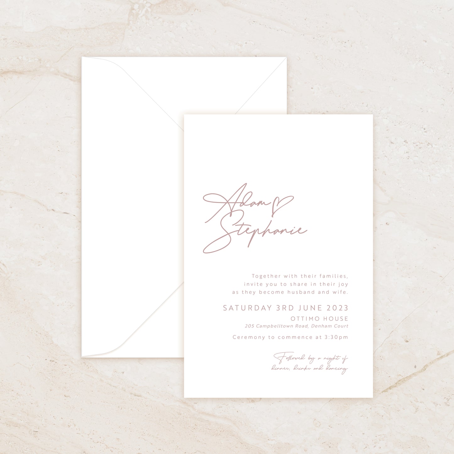 Heart Invitation + Envelope Suite