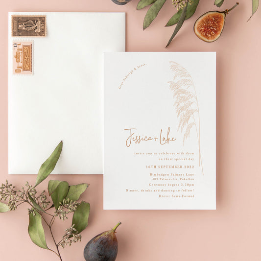 Pampas Invitation + Envelope Suite