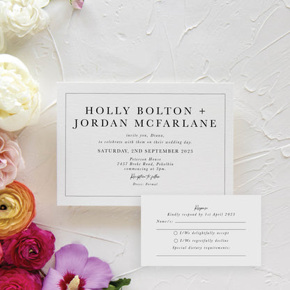 Classique Invitation + RSVP Postcard + Envelope Suite