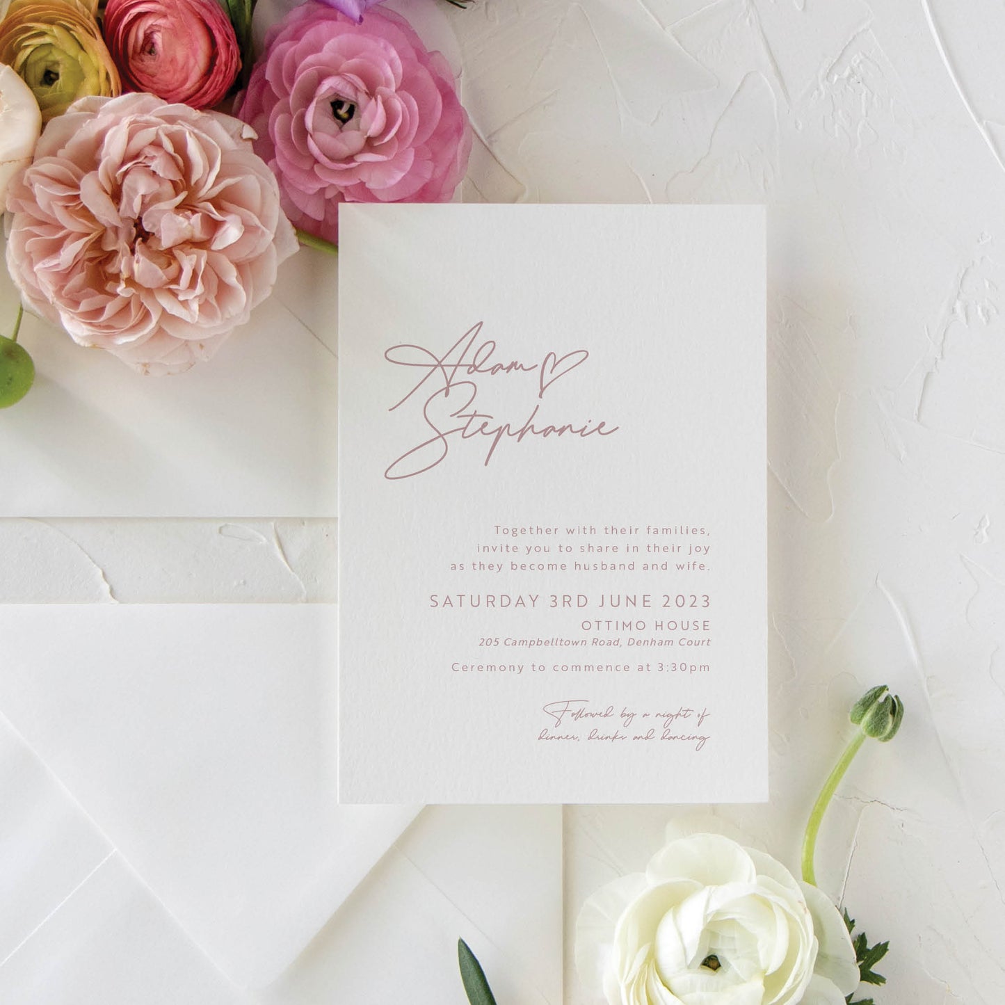 Heart Invitation + Envelope Suite